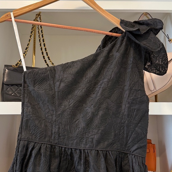 NWT Lilly Pulitzer Lynsi One-Shoulder Midi Dress black organza Evening / wedding - Picture 13 of 15